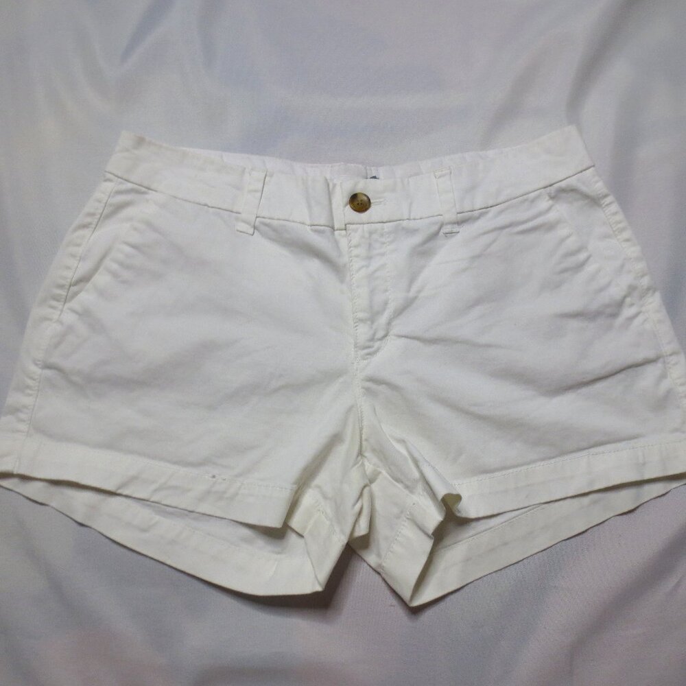 4/$14 OLD NAVY womens SHORTS white SUMMER casual STRETCH mid-rise COTTON SIZE 8